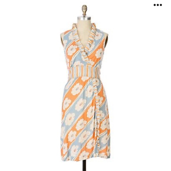 RIC RAC‎ by ANTHROPOLOGIE Florist's Holiday Dress in Orange - Picture 1 of 9